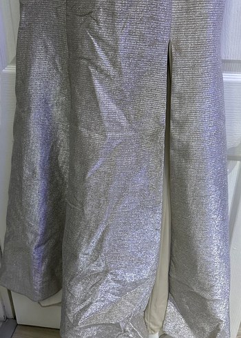 Gri Drapeli Uzun Abiye Elbise - Görsel 2