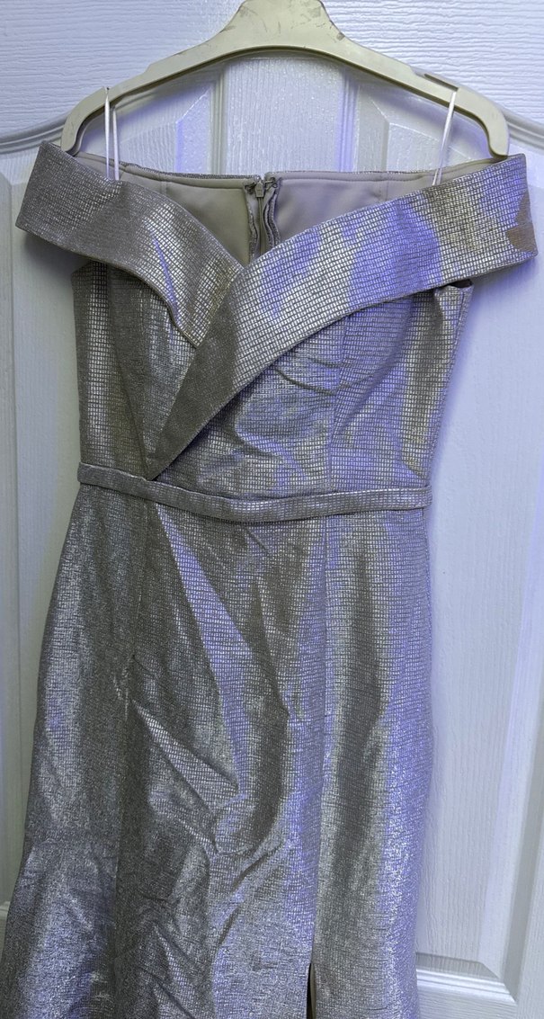 Gri Drapeli Uzun Abiye Elbise - Görsel 4