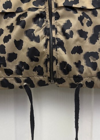 Leopar Desenli ince Kapüşonlu Kadın rüzgarlık - Görsel 3