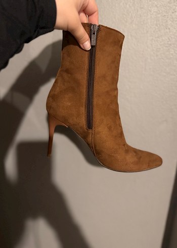 NineWest Taba Süet Stiletto Topuklu Bot - Görsel 13