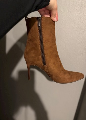 NineWest Taba Süet Stiletto Topuklu Bot - Görsel 11