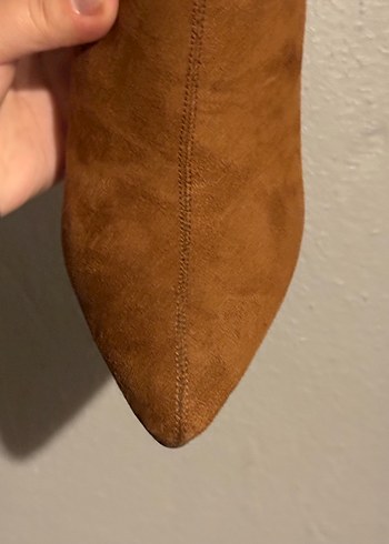 NineWest Taba Süet Stiletto Topuklu Bot - Görsel 4