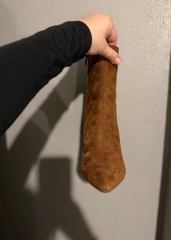 NineWest Taba Süet Stiletto Topuklu Bot - Görsel 10