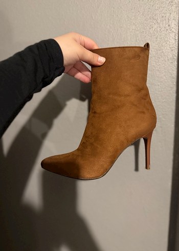 NineWest Taba Süet Stiletto Topuklu Bot - Görsel 9