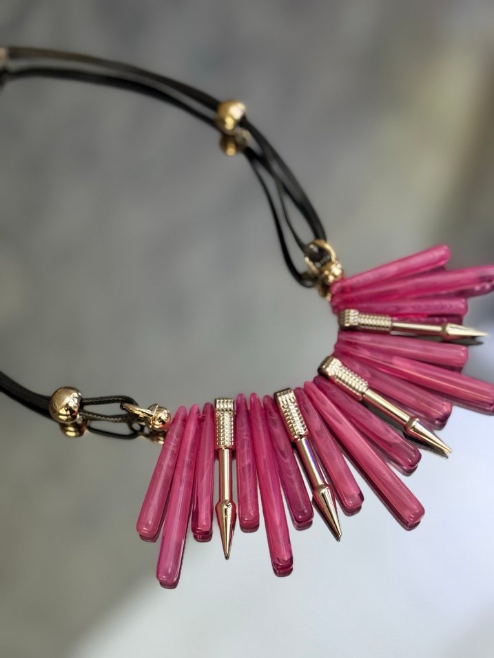 Pembe Boncuklu Mini Kolye - Görsel 5