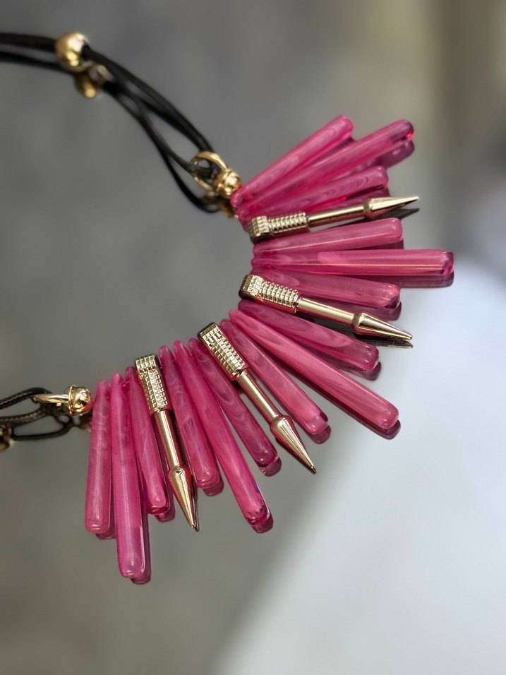 Pembe Boncuklu Mini Kolye - Görsel 4