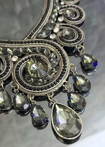 Gri Boncuklu Bohem Kadın Kolye - Görsel 4