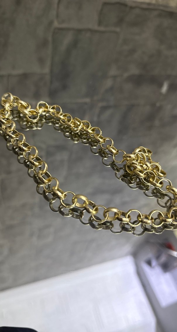 Uzun Zincir Detaylı Altın Kadın Kolye - Görsel 3