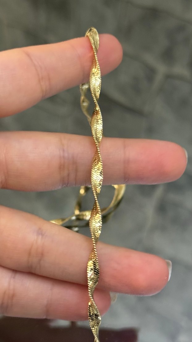 Altın Rengi Midi Yılan Desenli Zincir Kolye - Görsel 5