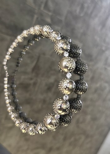 Gri Boncuklu Taşlı Midi Kadın Kolye - Görsel 4