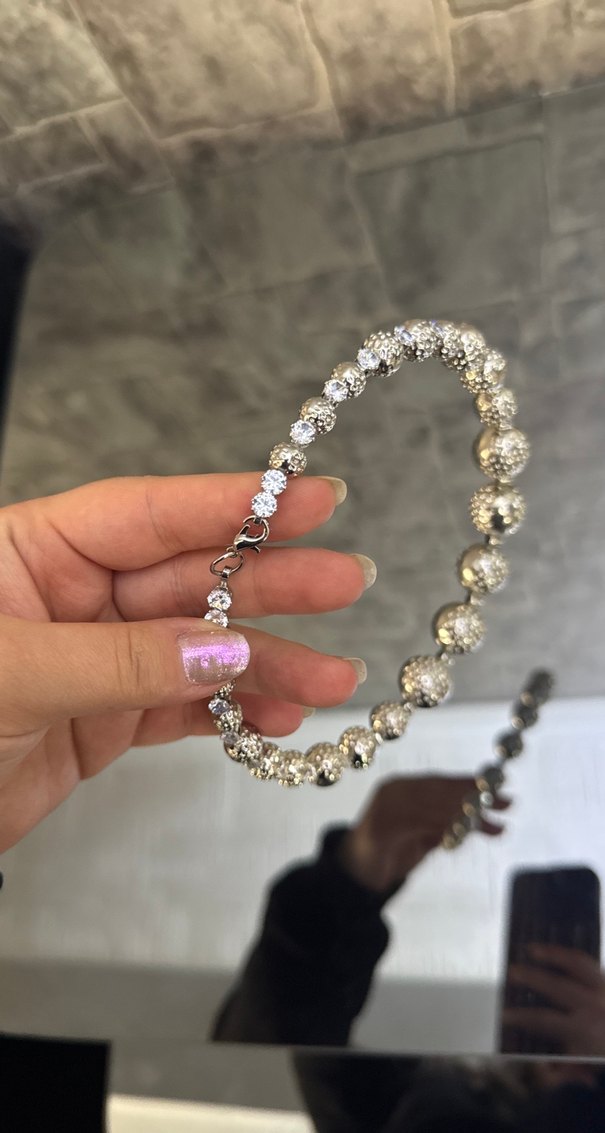 Gri Boncuklu Taşlı Midi Kadın Kolye - Görsel 3