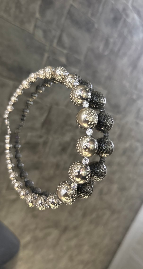 Gri Boncuklu Taşlı Midi Kadın Kolye - Görsel 4