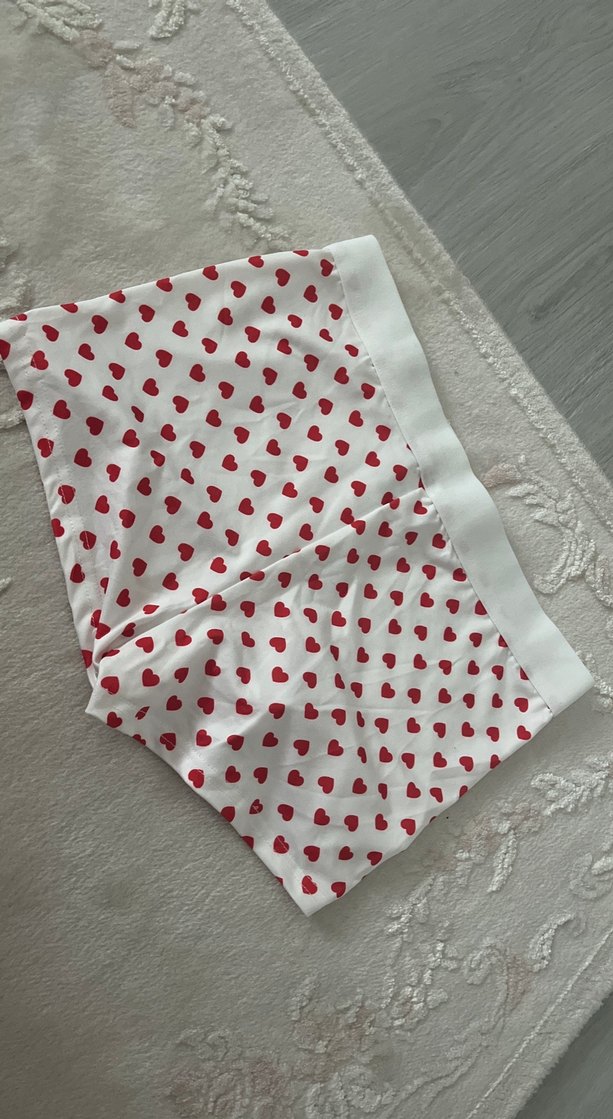 Beyaz Kalp Desenli Midi Kadın İç Çamaşırı - Görsel 2