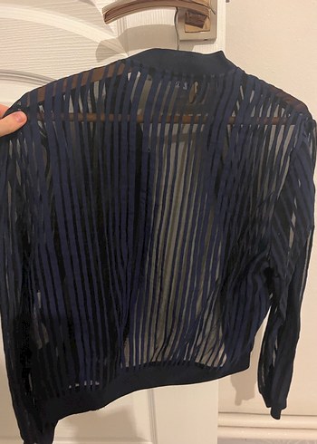 Zara Lacivert Piliseli Kadın Ceket - Görsel 2