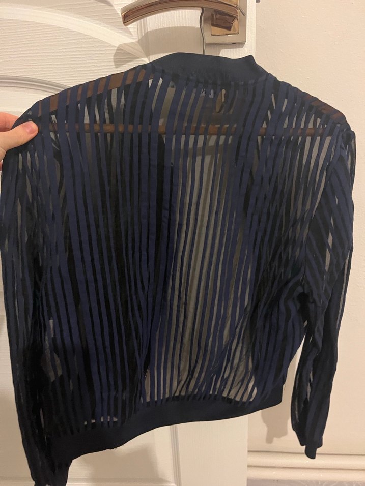 Zara Lacivert Piliseli Kadın Ceket - Görsel 2