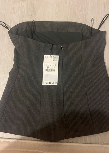 Gri Pilili Straplez Kadın Üst - Görsel 3