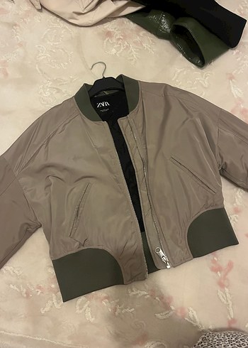 Gri Deri Kadın Ceket, Fermuarlı, Salaş Kesim - Görsel 2