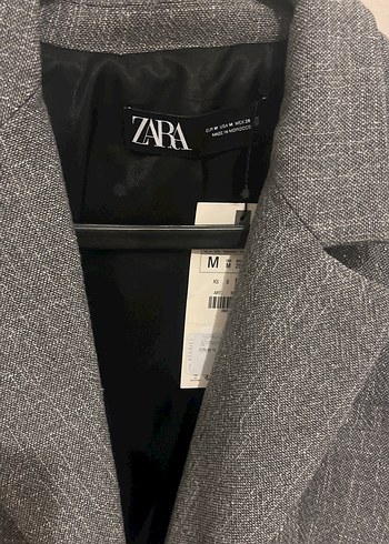 Zara Gri Düğmeli Kadın Blazer Ceket - Görsel 2
