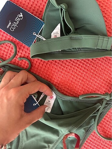 34 Beden Penti bikini yeşil alt üst 34