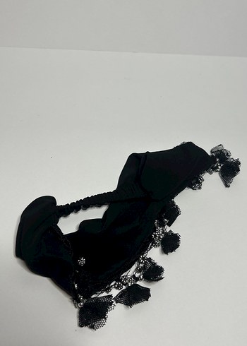 Dantelli Siyah Gotik Saç Bandı - Görsel 2