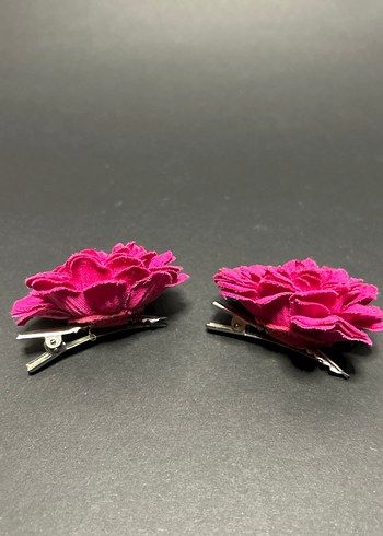 Pembe Çiçekli Fırfırlı Çocuk Toka - Görsel 2