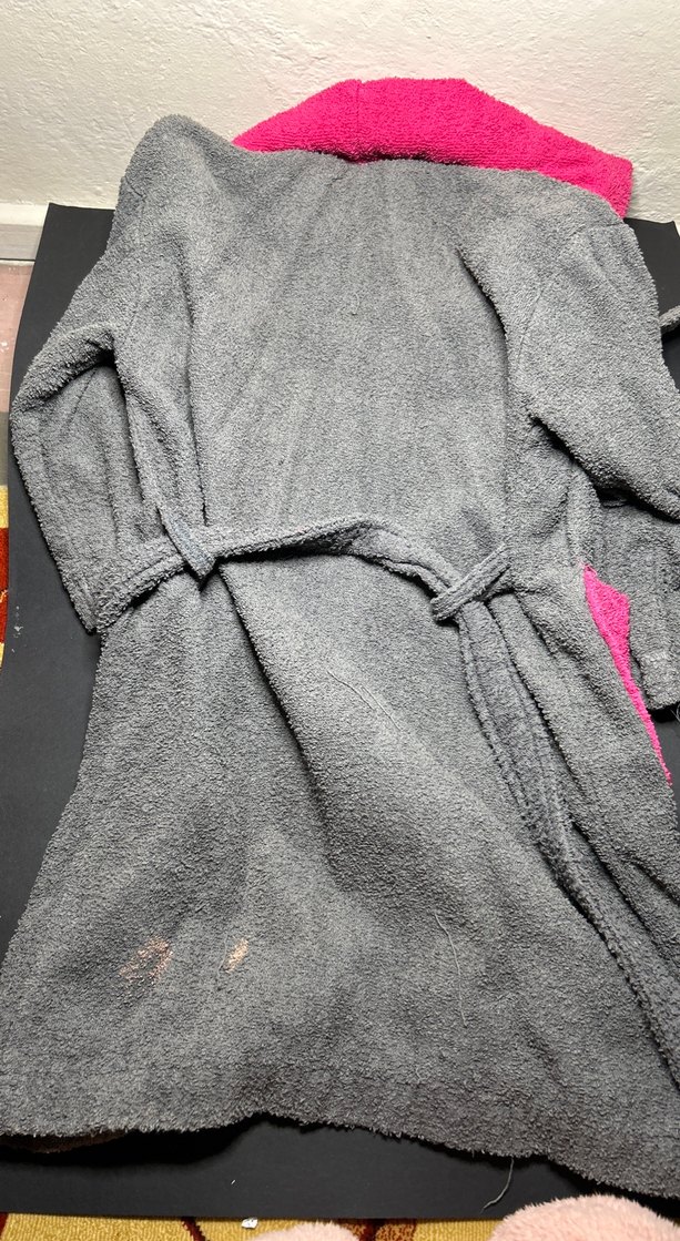 Kız Çocuk Gri Kapüşonlu Bornoz - Görsel 2