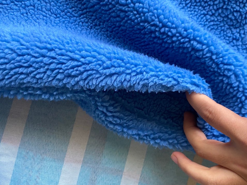 PullBear Mavi Peluş Fermuarlı Ceket — görsel 4/5