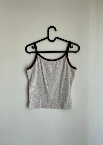 Gri Baskılı Kadın Askılı Basic Atlet - Görsel 2