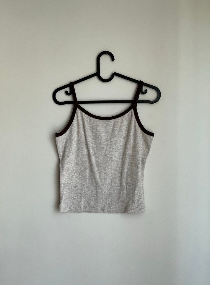 Gri Baskılı Kadın Askılı Basic Atlet - Görsel 2