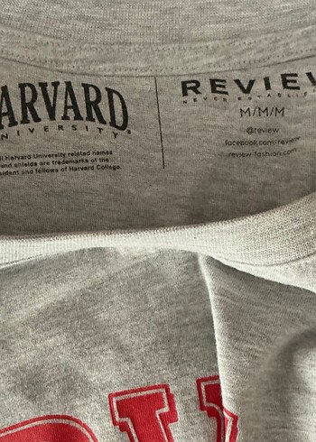 Gri Orijinal Harvard Baskılı Kadın Tişört - Görsel 3