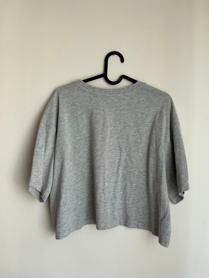 Gri Orijinal Harvard Baskılı Kadın Tişört - Görsel 2