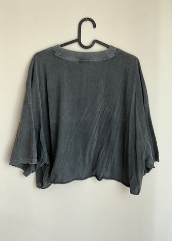 Oversize Baskılı Crop Tişört - Görsel 2