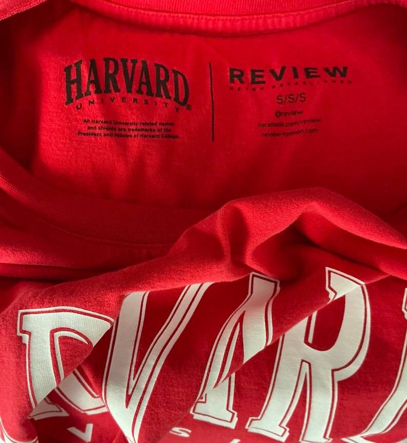 Kırmızı Orijinal Harvard Baskılı Kadın Crop Top - Görsel 3