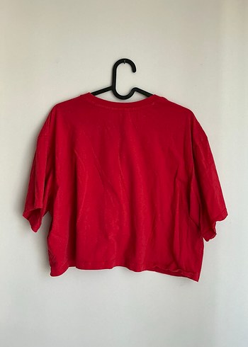 Kırmızı Baskılı Kadın Crop - Görsel 2