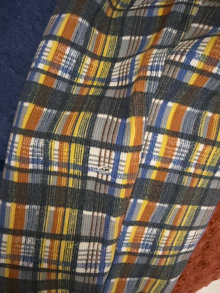 Ekose Desenli Rahat Kesim Kadın Kot Pantolon - Görsel 4