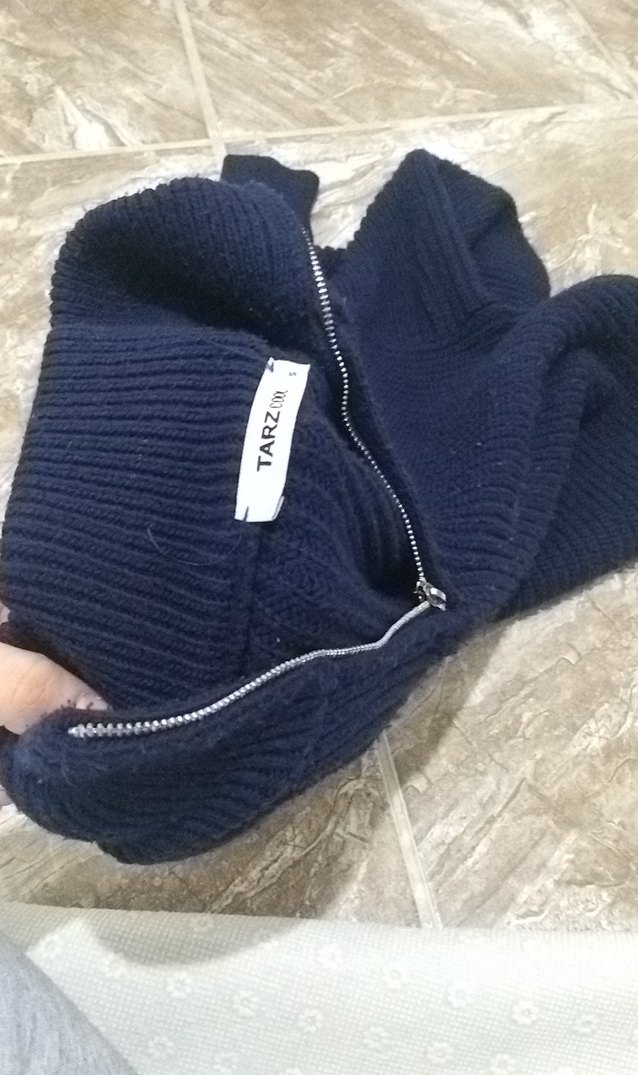 Siyah Örgü Boğazlı Kadın Kazak - Görsel 2