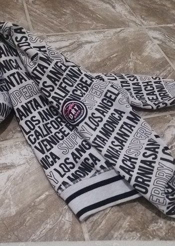 Kız Çocuk Gri Kapüşonlu Fermuarlı Sweatshirt - Görsel 2