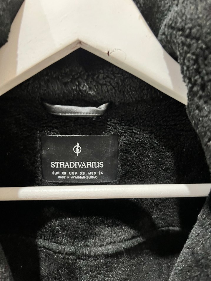 Stradivairus Kürklü Siyah Deri Biker Ceket - Görsel 2