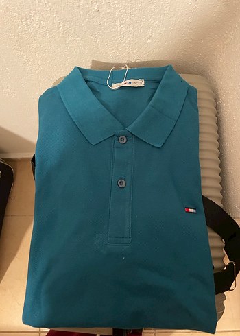 Mavi Kısa Kollu Polo Yaka Tişört - Görsel 2