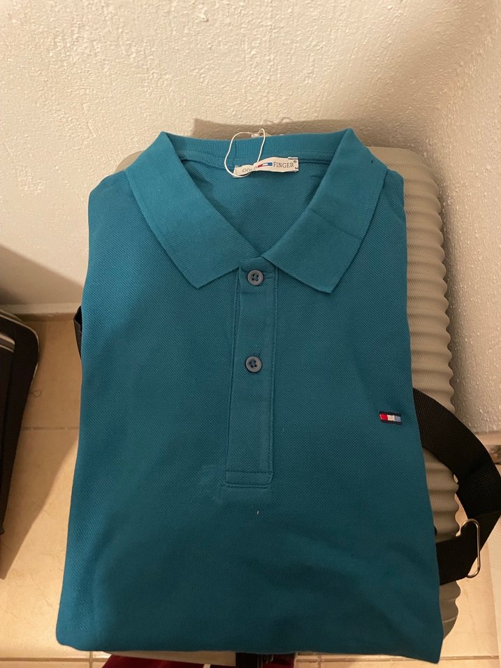 Mavi Kısa Kollu Polo Yaka Tişört - Görsel 2