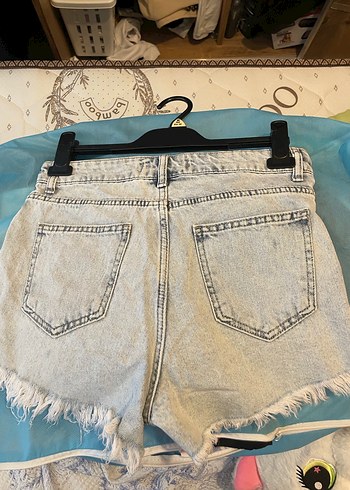 Kadın buz mavisi Mini kot Şort - Görsel 2