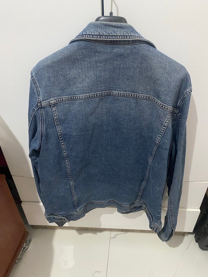 Düğmeli Kadın Mavi Denim Ceket - Görsel 3