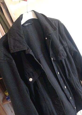 Siyah Düğmeli Kadın Denim Ceket - Görsel 4