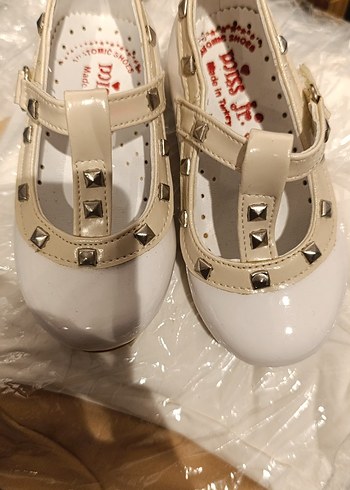 Kız Çocuk Beyaz Tokalı Babet Ayakkabı - Görsel 2