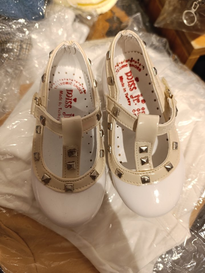 Kız Çocuk Beyaz Tokalı Balerin Ayakkabı - Görsel 3