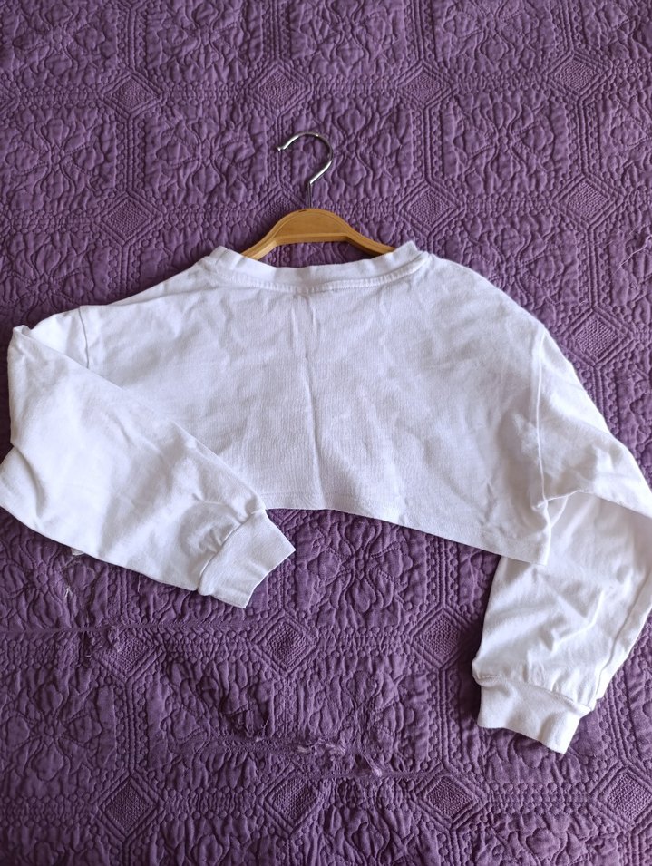 Kız Çocuk Beyaz Uzun Kollu Baskılı Tişört - Görsel 3