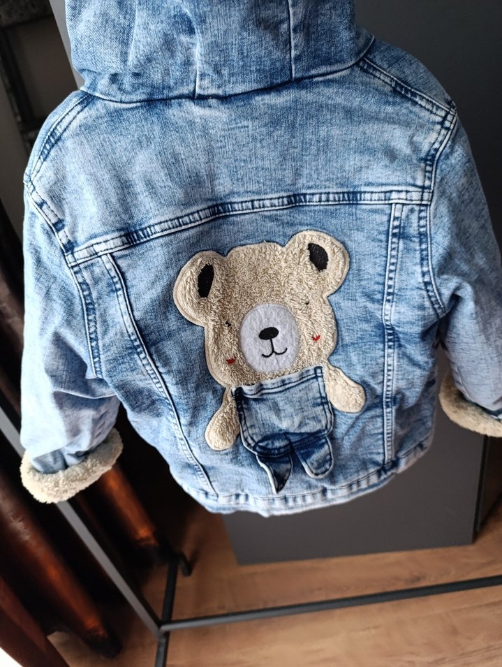 Düğmeli Erkek çocuk Kot mont, İç Yumuşak kürklü kışlık mont - Görsel 2