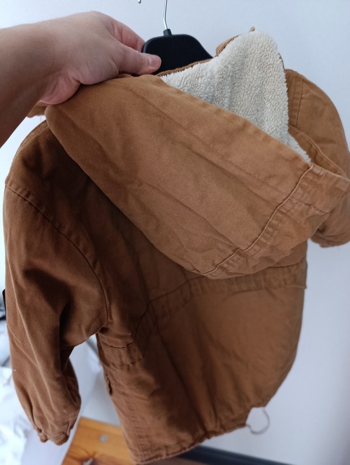 Kürklü Kahverengi Süet Erkek Çocuk Mont - Görsel 3