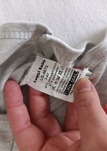 Uzun Kollu Gri Erkek Bebek Body - Görsel 2