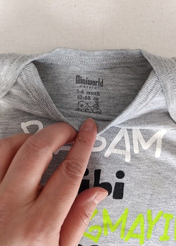 Gri Uzun Kollu Bebek Kız Body - Görsel 2